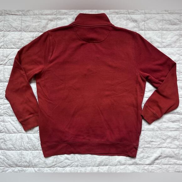 Pendleton Men's Red Fleece Lined Inner Quarter Zip Sweater Shirt Granola- Large - Picture 4 of 9